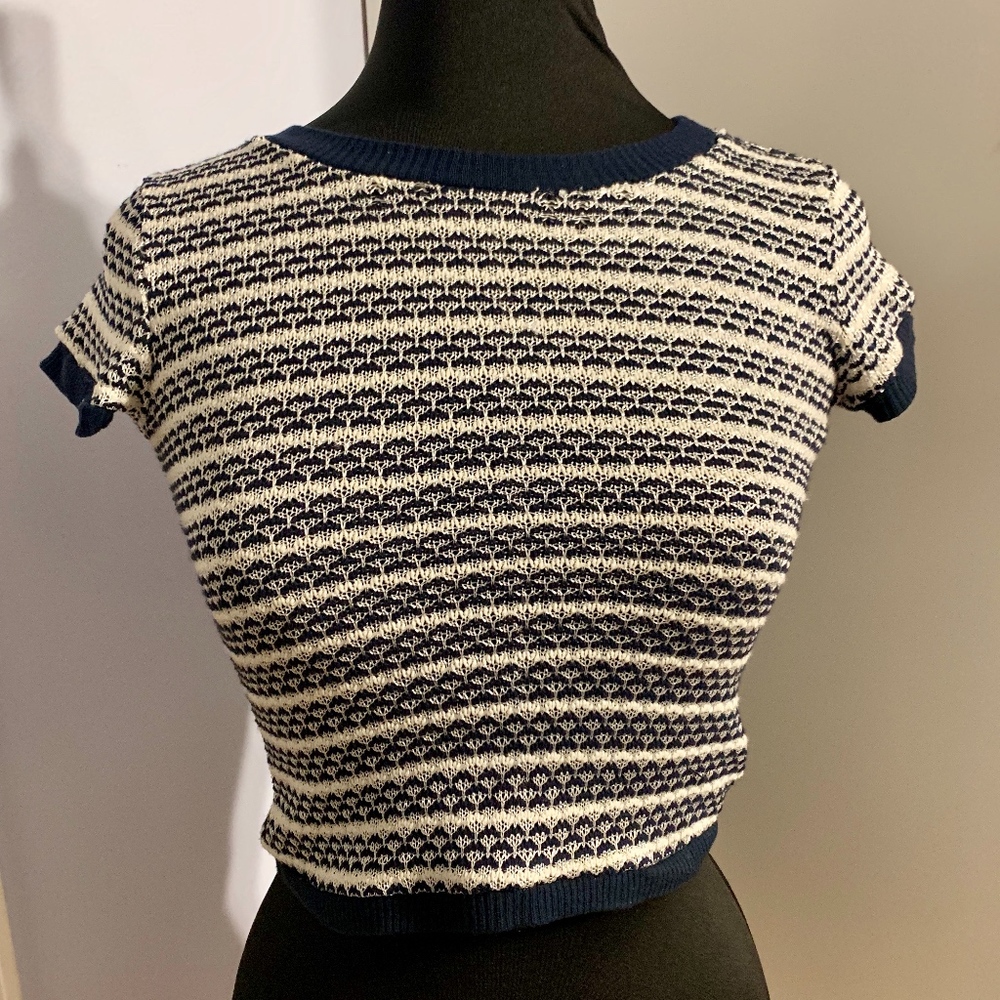 Zara - Blue/White Knit Top